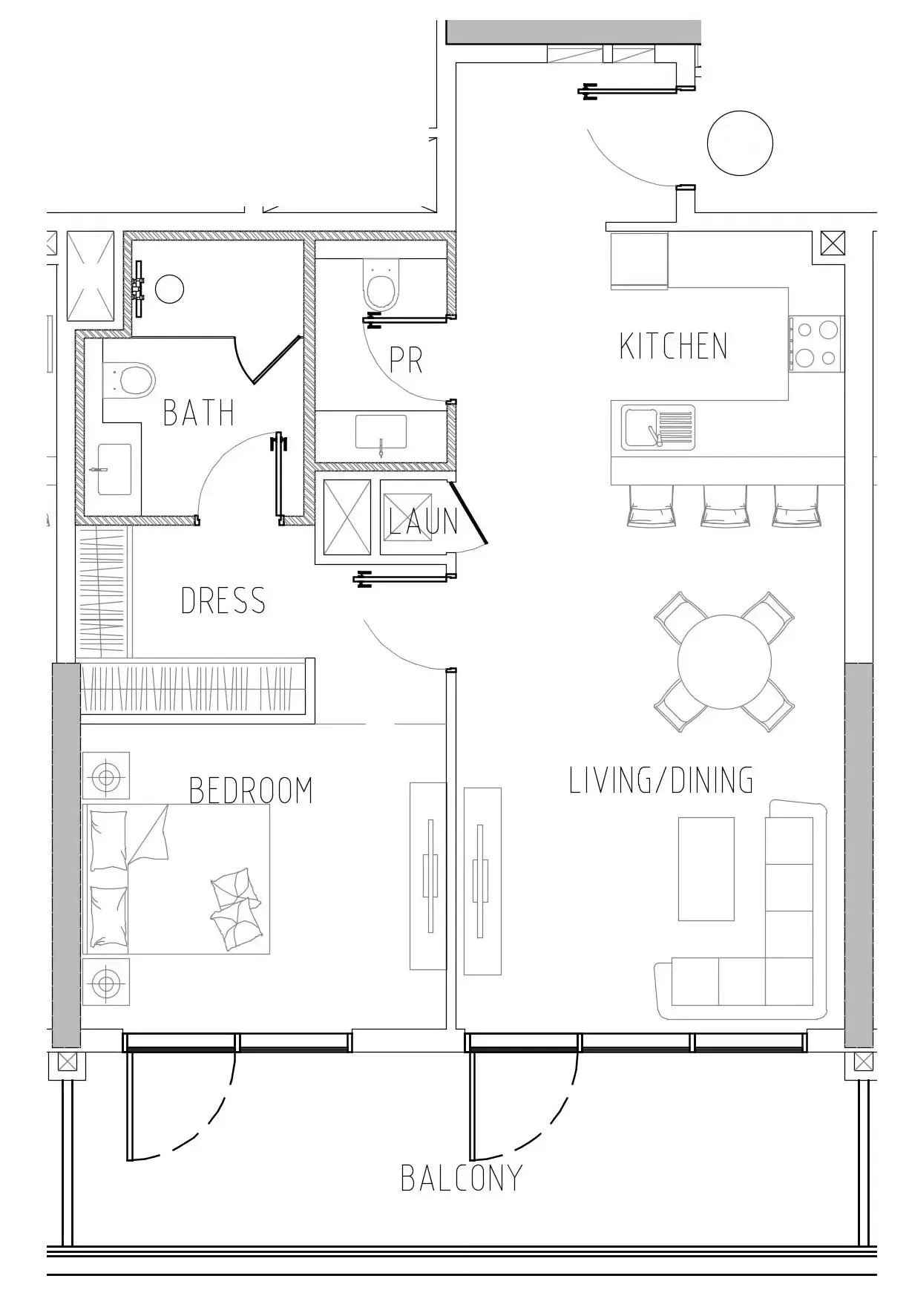 1 bedroom Apartments floor plan at Damac Riverside Views