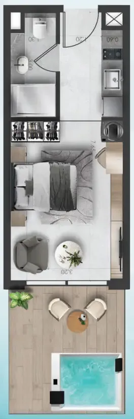 0 bedroom Apartments floor plan at Saray South Residences