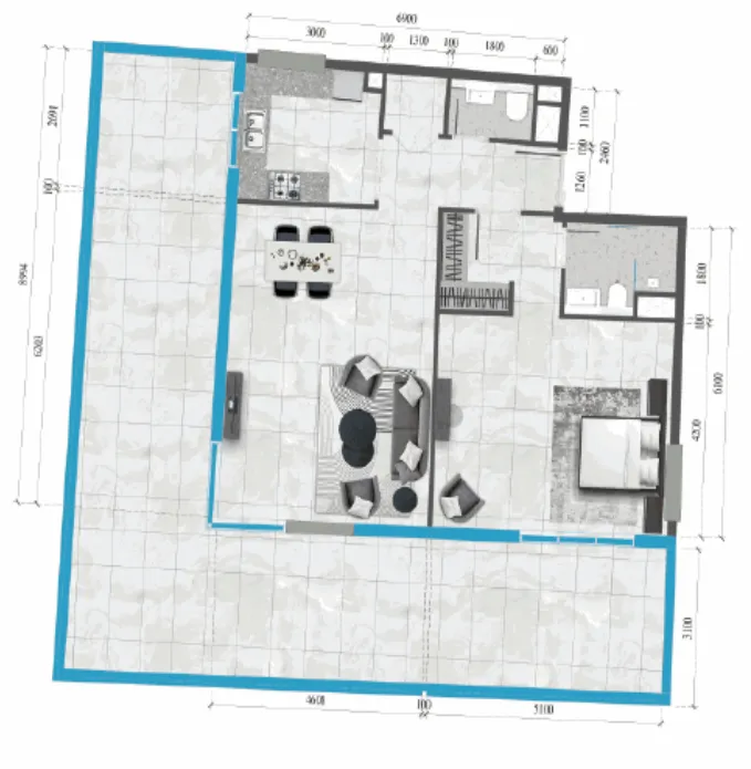 1 bedroom Apartments floor plan at Neva