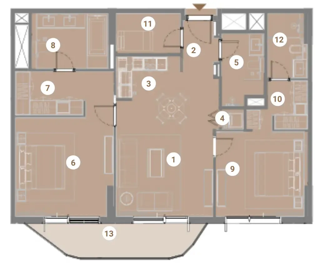 2 bedroom Apartments floor plan at Takaya