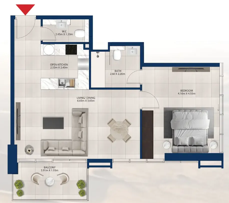 1 bedroom Apartments floor plan at Al Vista