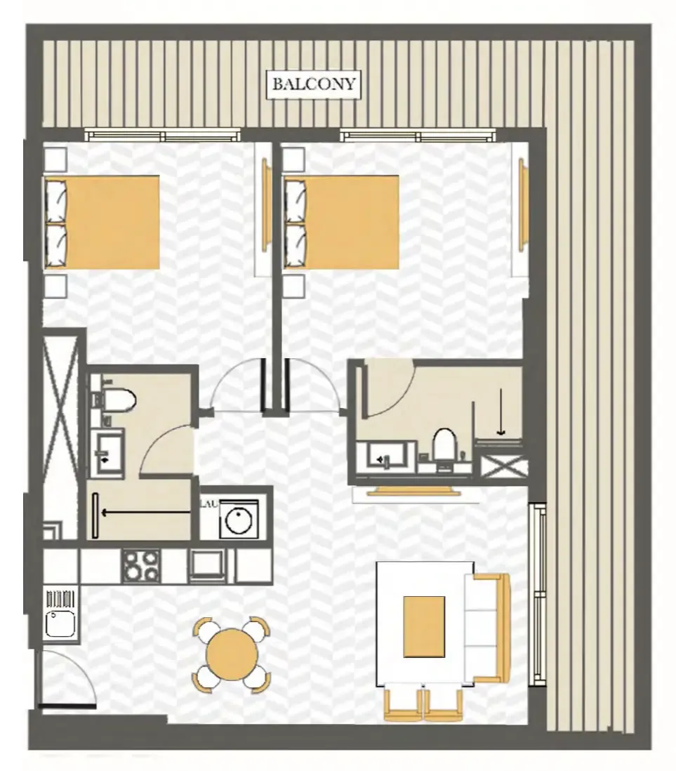 2 bedroom Apartments floor plan at Ashwood Residences