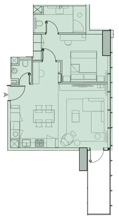 1 bedroom Apartments floor plan at Wynwood Horizon