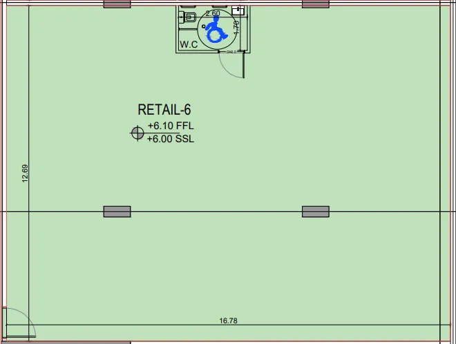 bedroom Retail floor plan at Binghatti Flare