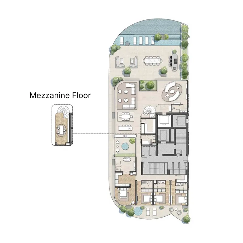 4 bedroom Penthouse floor plan at Casa AHS
