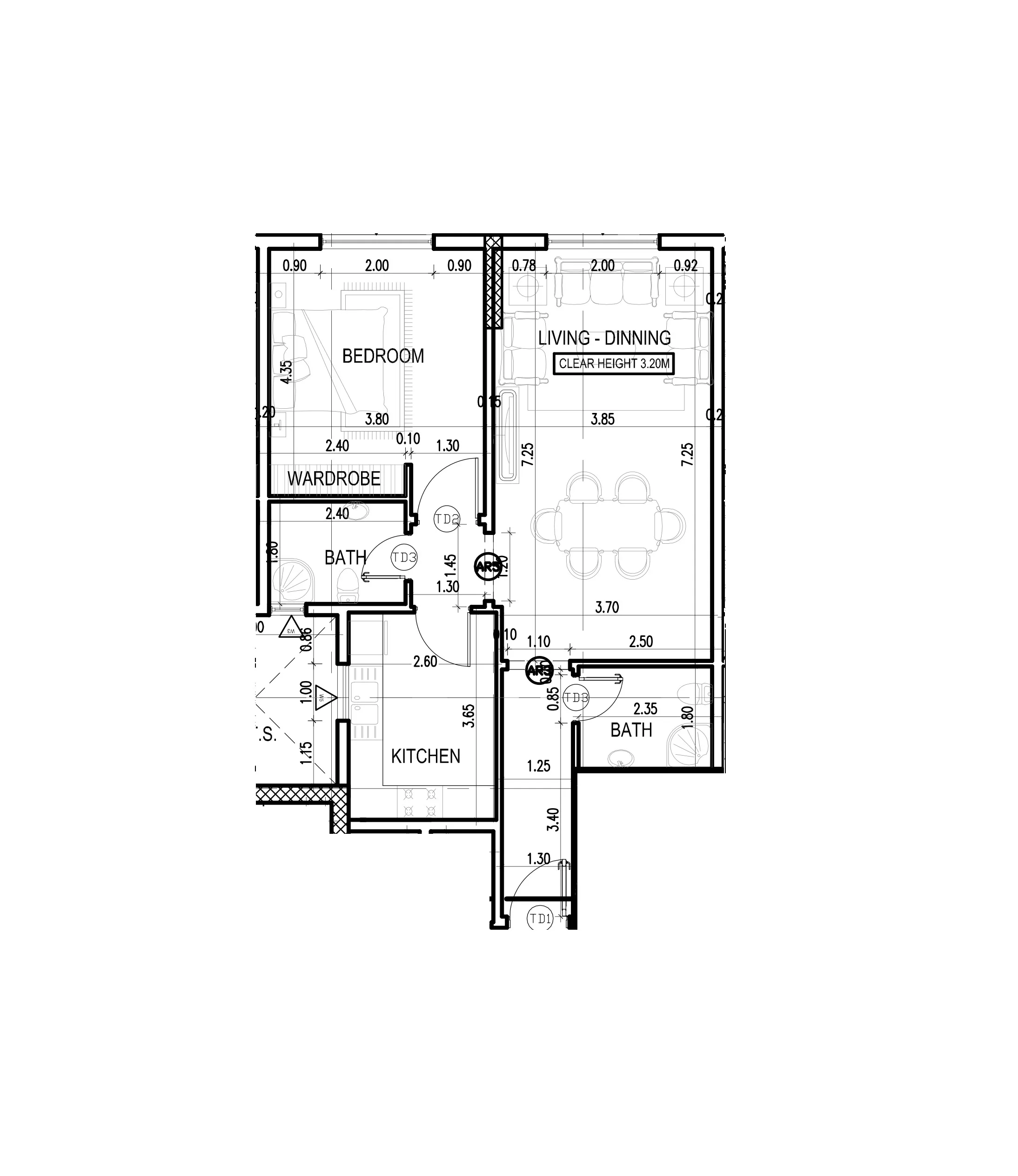 1 bedroom Apartments floor plan at Dugasta Warsan (Jneibi)