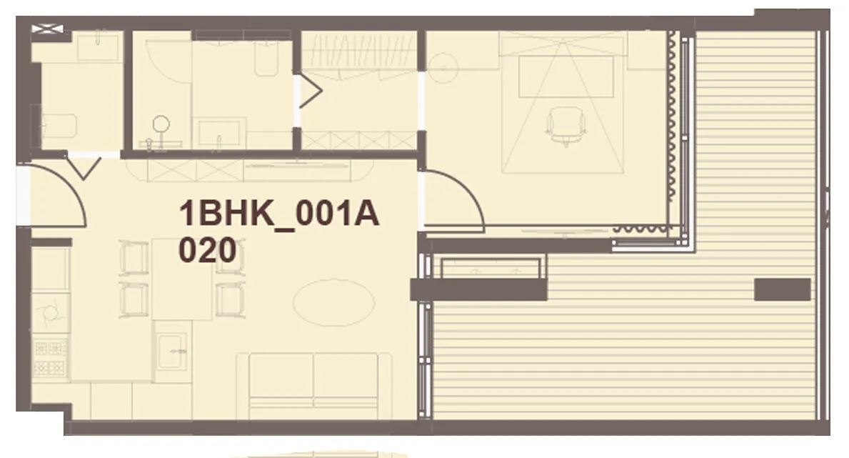 1 bedroom Apartments floor plan at J-Haus Residence