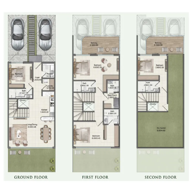 4.5 bedroom Townhouse floor plan at Greenz