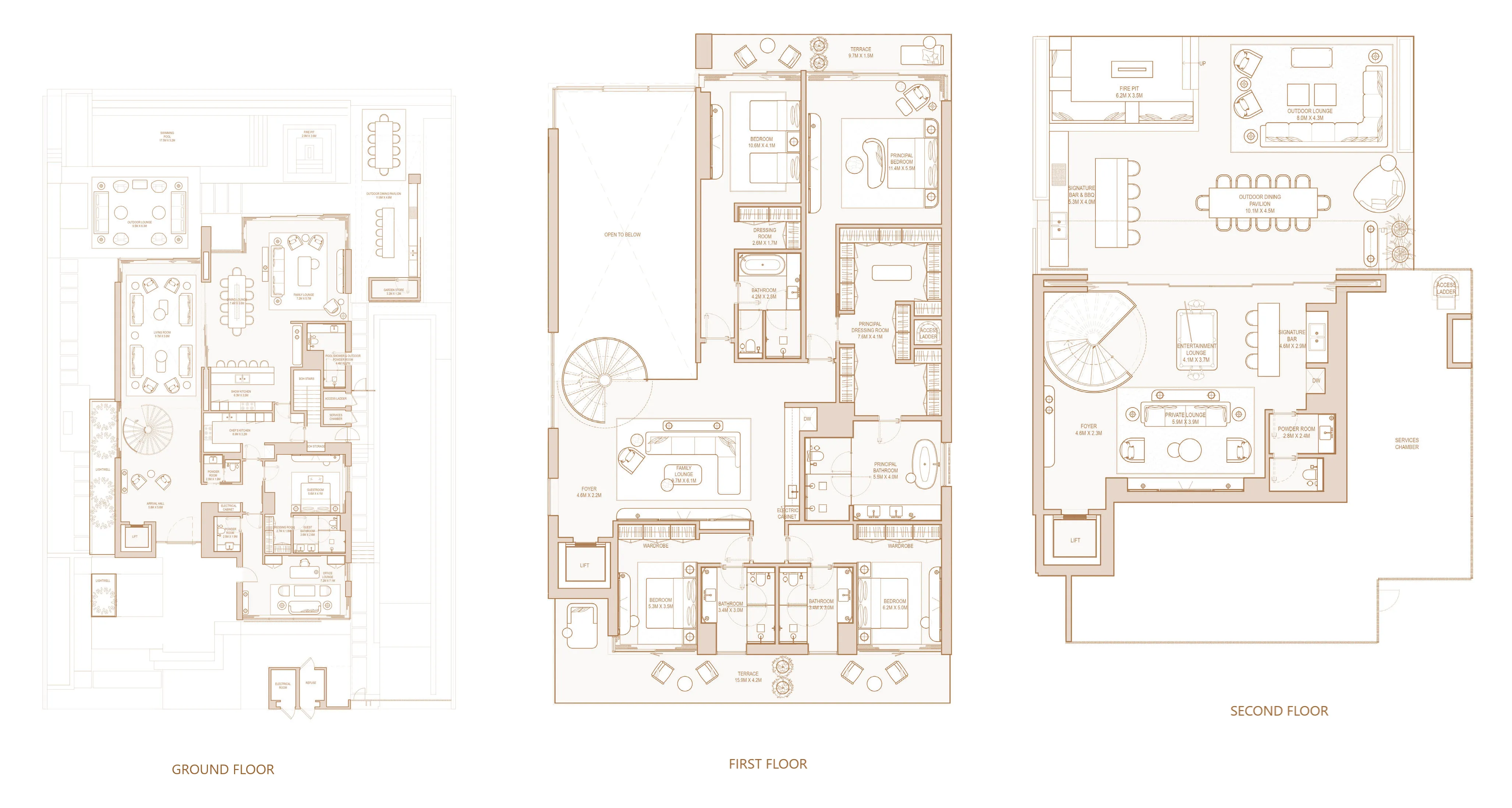 5 bedroom Villa floor plan at Four Seasons Private Residences Abu Dhabi at Saadiyat Beach