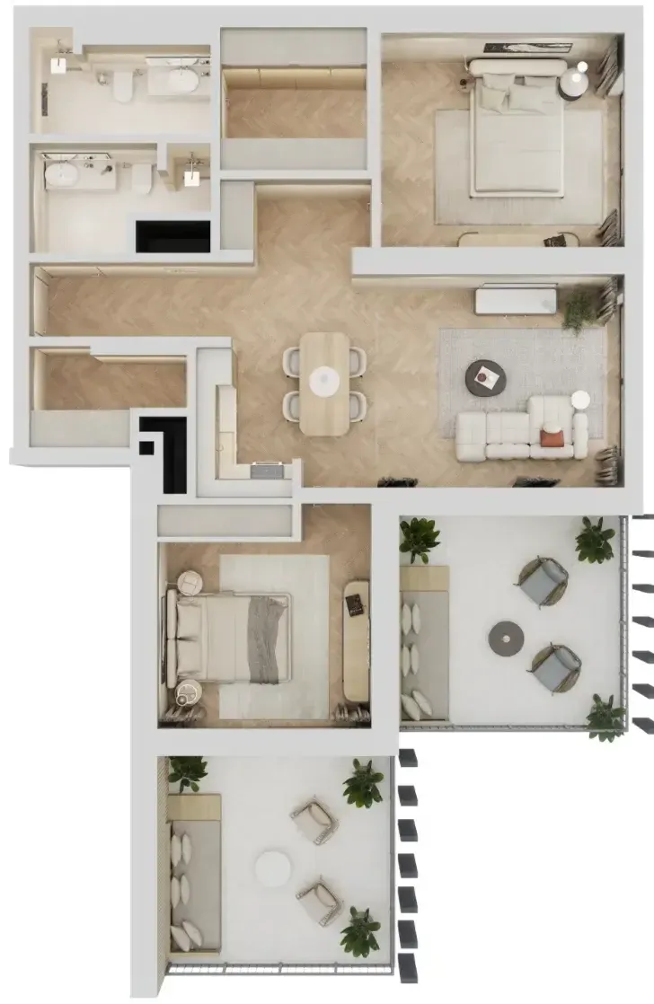 2 bedroom Apartments floor plan at Arisha Terraces