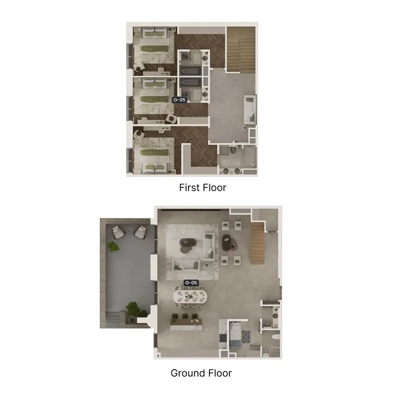 3 bedroom Duplex floor plan at Sama Yas