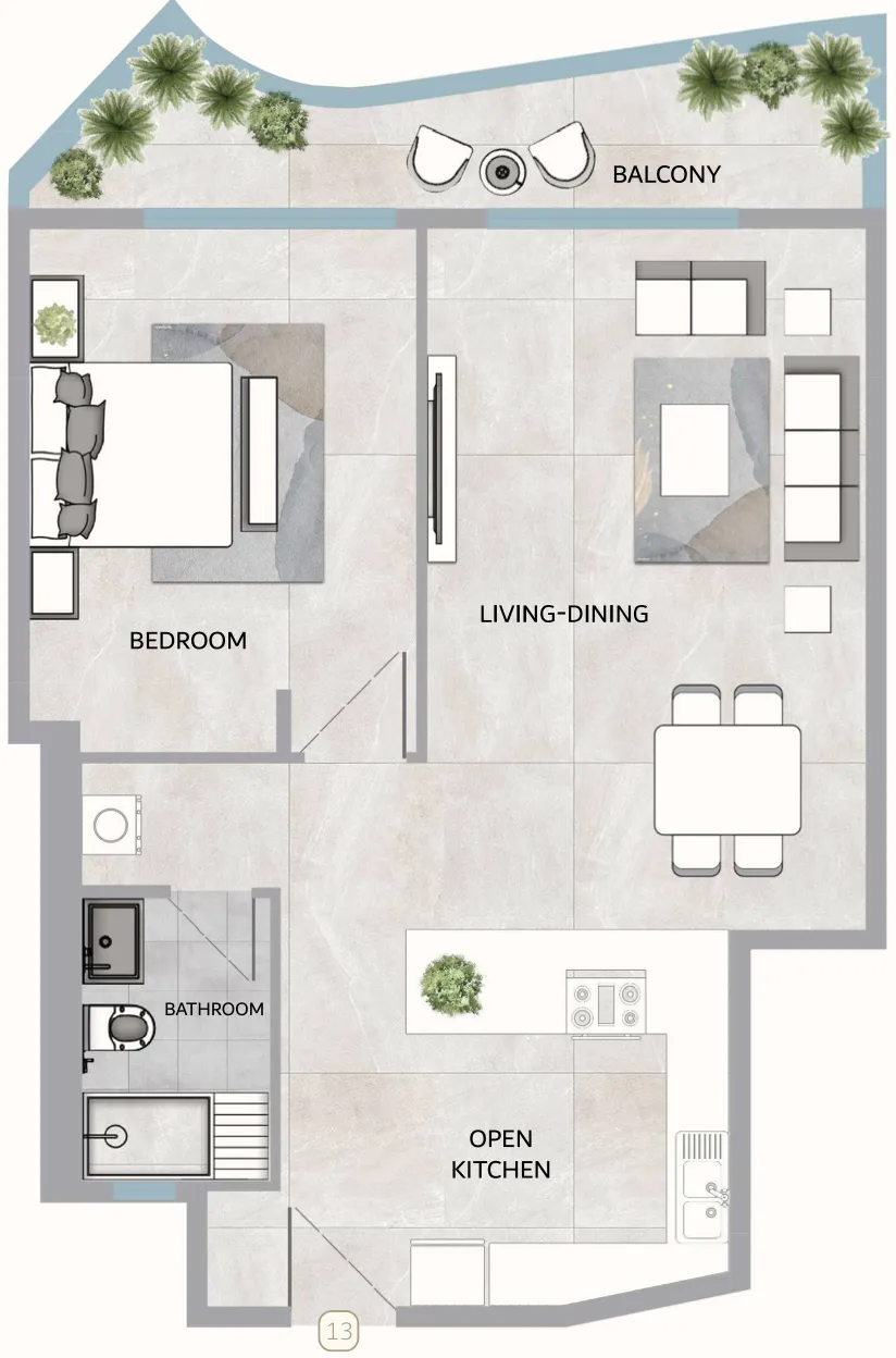 1 bedroom Apartments floor plan at One 678 Residences