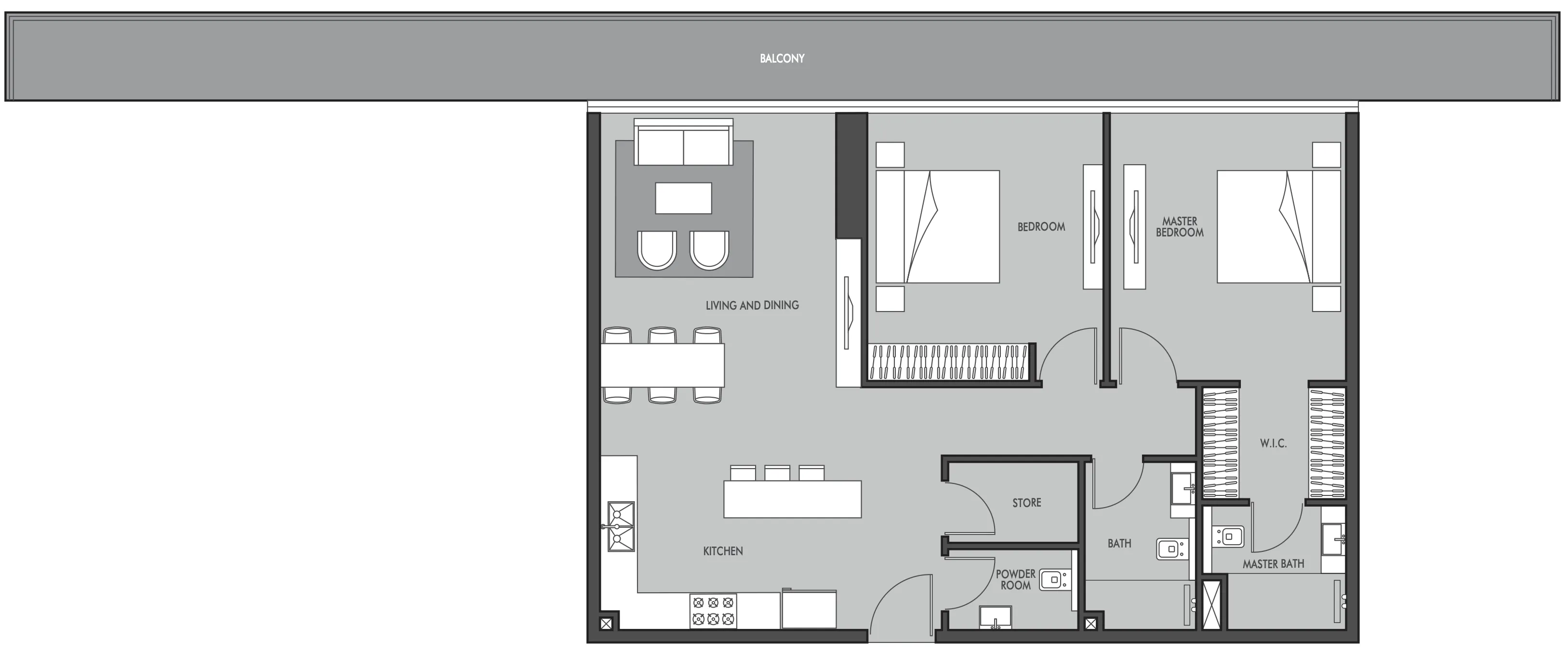 2 bedroom Apartments floor plan at Golf Place