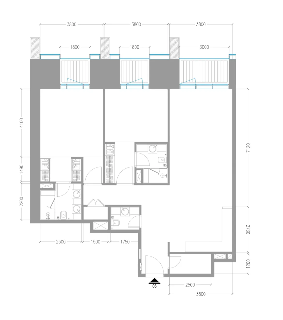 2 bedroom Apartments floor plan at Tiger Sky Tower