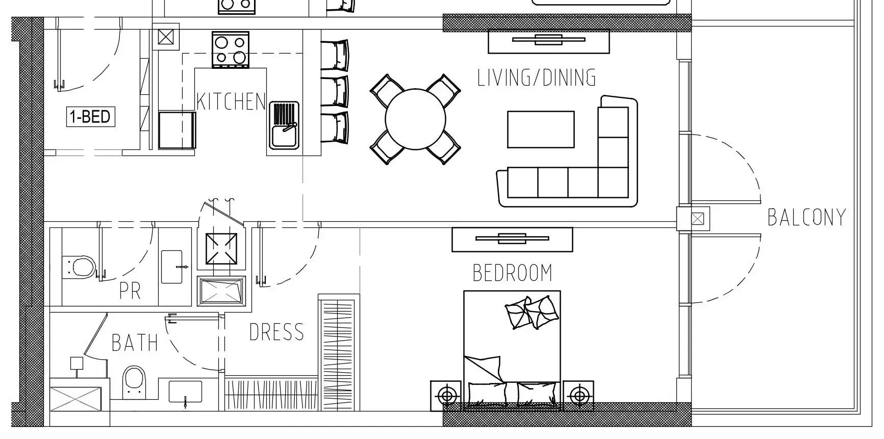 1 bedroom Apartments floor plan at Damac Riverside Views