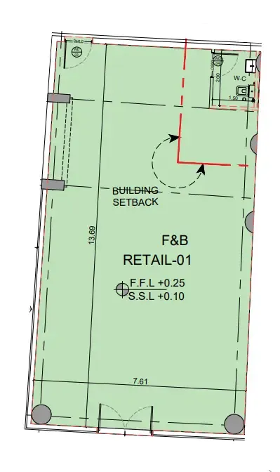  bedroom Retail floor plan at Binghatti Hillside