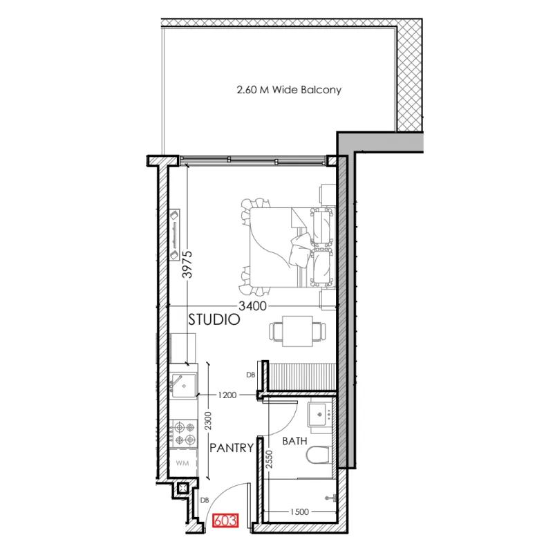 0 bedroom Apartments floor plan at Al Haseen Residences 5