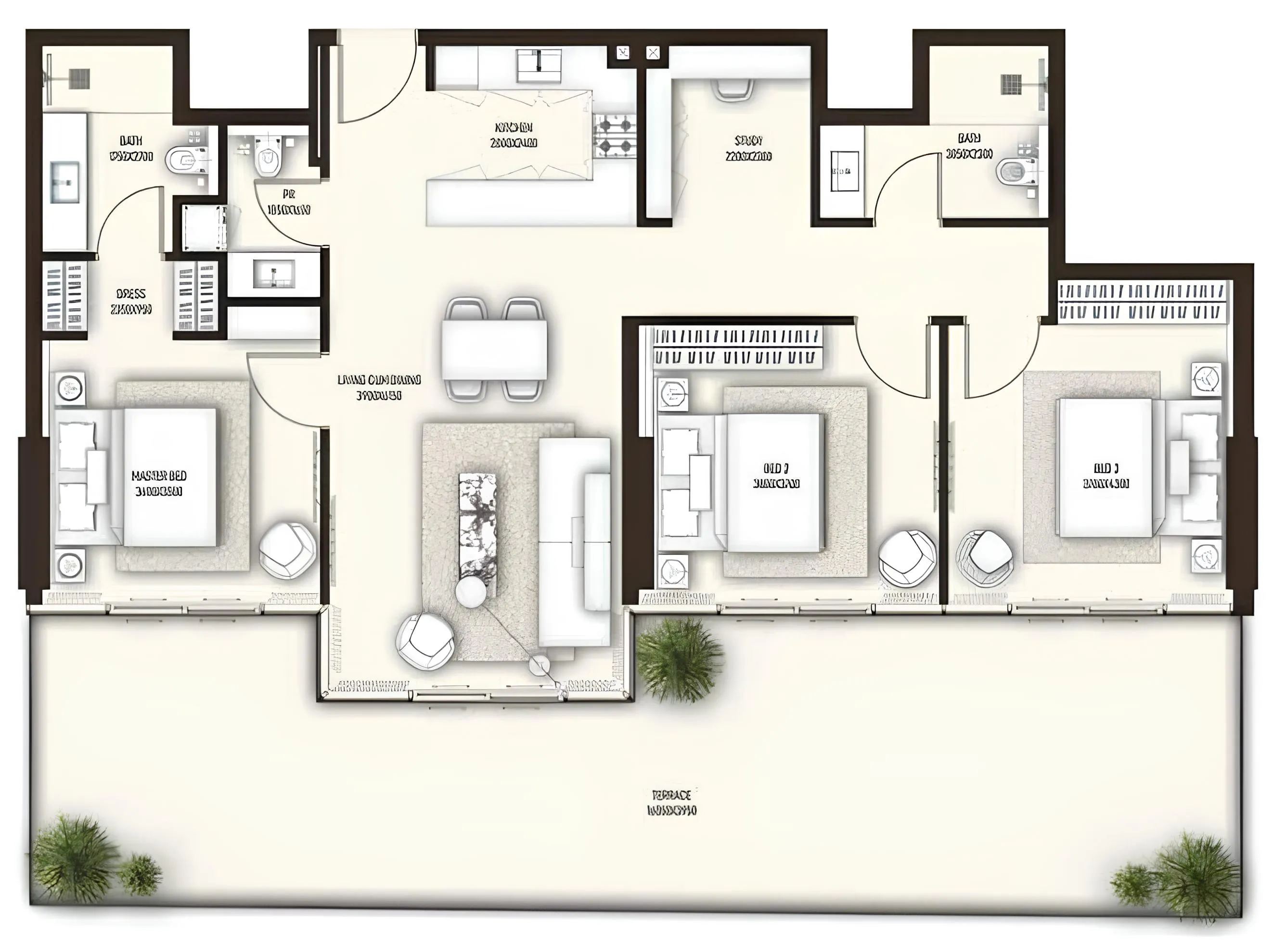3 bedroom Apartments floor plan at Sonate Residences