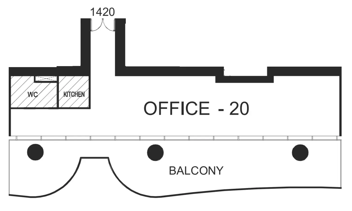 bedroom Office floor plan at The WOW Tower