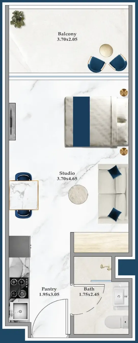 0 bedroom Apartments floor plan at Serenz