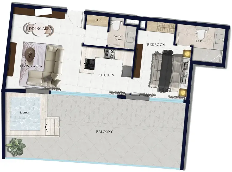 1 bedroom Apartments floor plan at Xenia Residence
