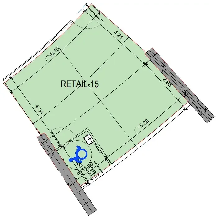  bedroom Retail floor plan at Binghatti Skyflame