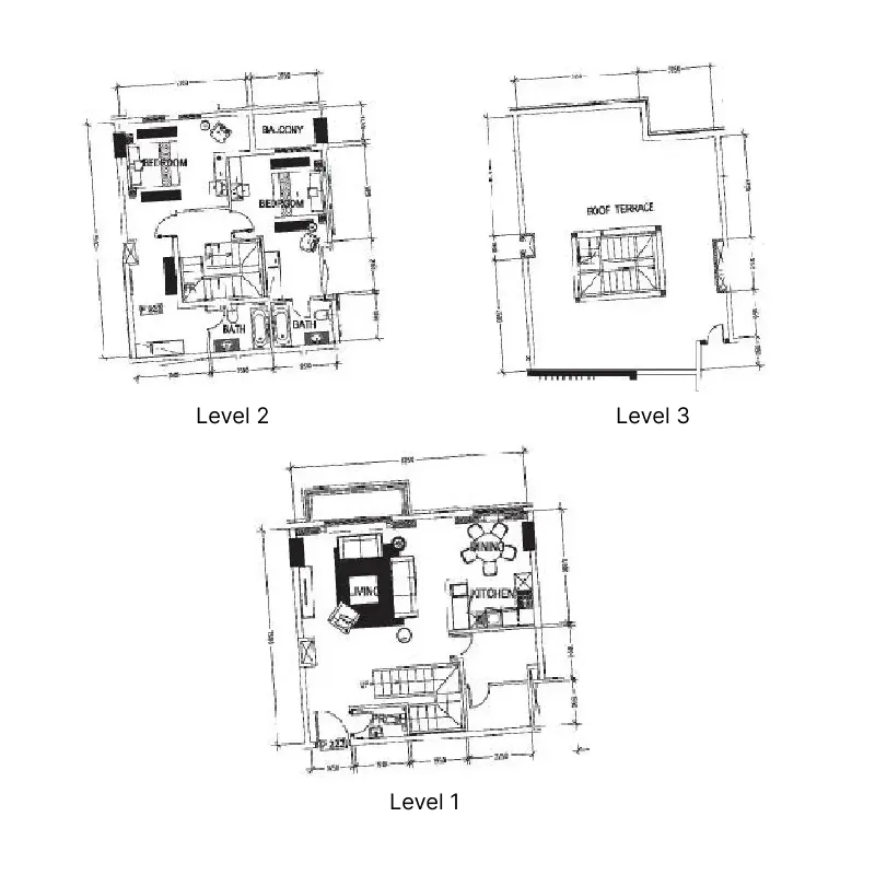 2 bedroom Duplex floor plan at Suburbia
