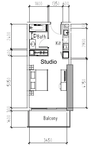 0 bedroom Apartments floor plan at Aykon City Tower
