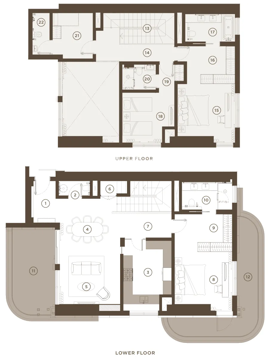 3 bedroom Duplex floor plan at Rixos Al Reem Residences