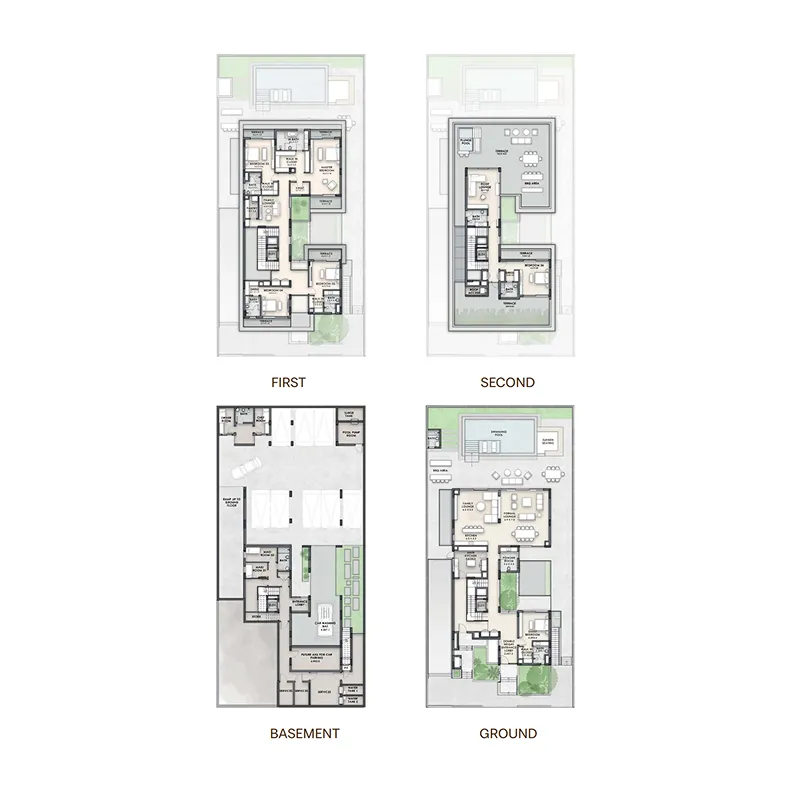 6 bedroom Villa floor plan at Nineteen Riviera Lagoon