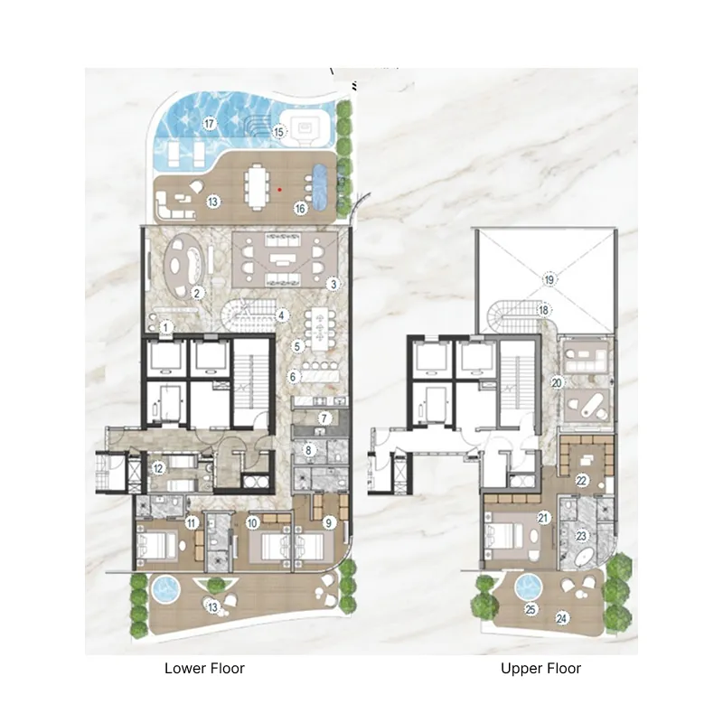 4 bedroom Penthouse floor plan at Casa Canal