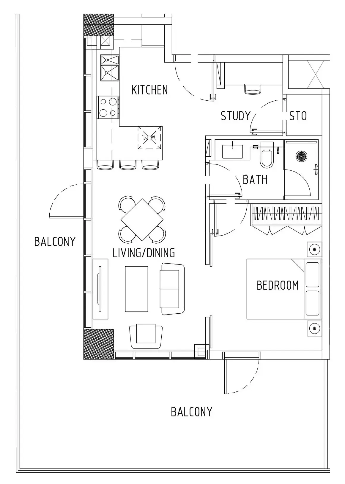 1 bedroom Apartments floor plan at Damac District