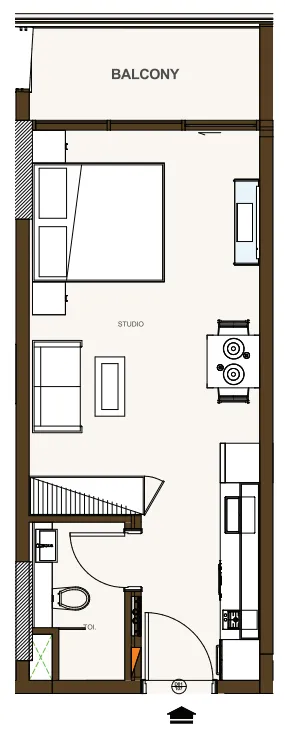 0 bedroom Apartments floor plan at Casa Aura Residence