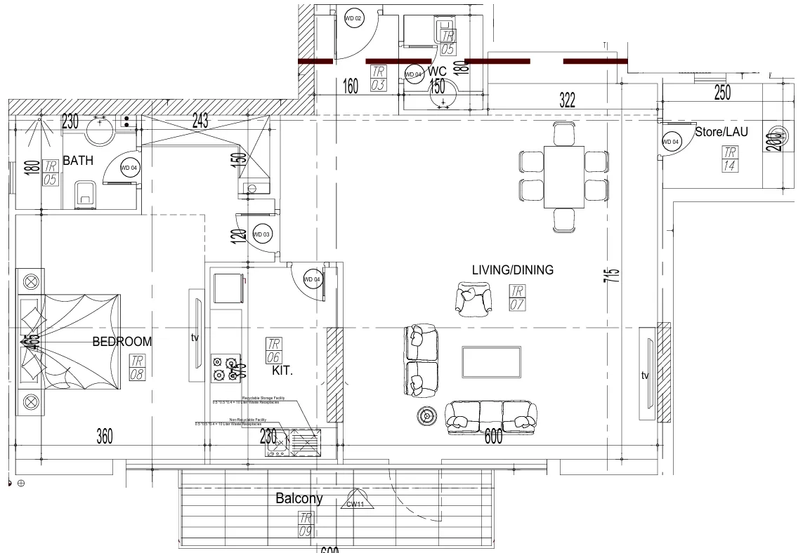1 bedroom Apartments floor plan at Paradise View II