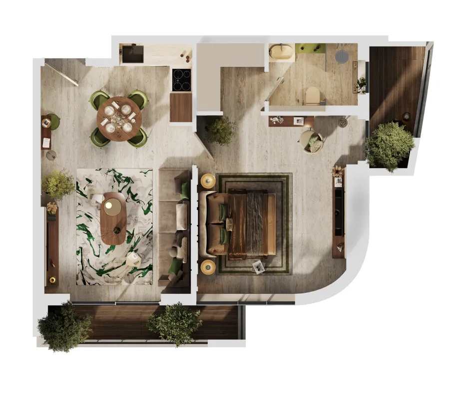 1 bedroom Apartments floor plan at MAG 777