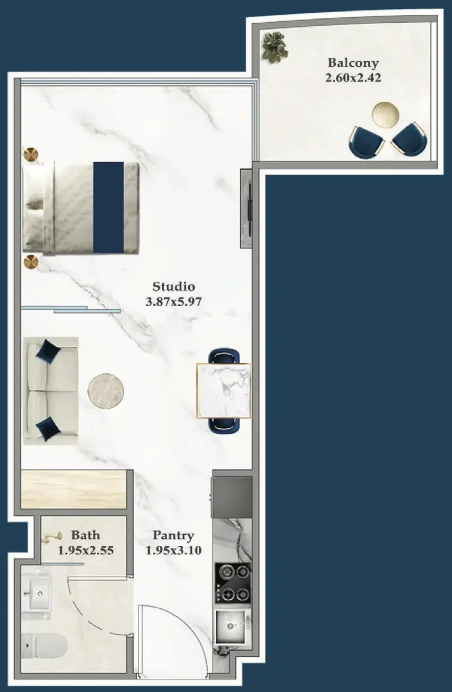 0 bedroom Apartments floor plan at Serenz
