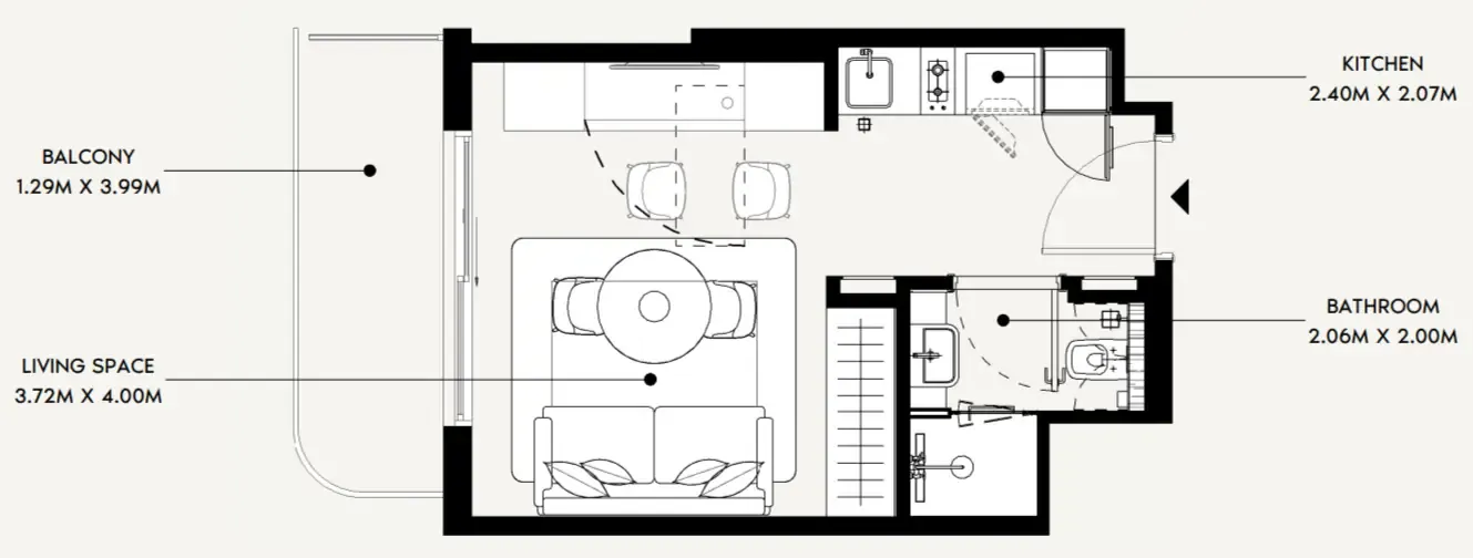 0 bedroom Apartments floor plan at Azizi David