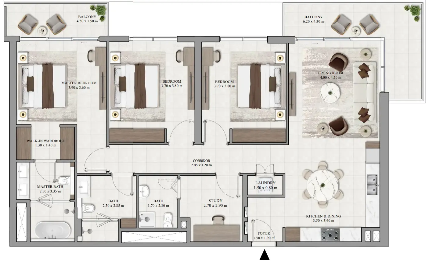3 bedroom Apartments floor plan at Vista Ridge