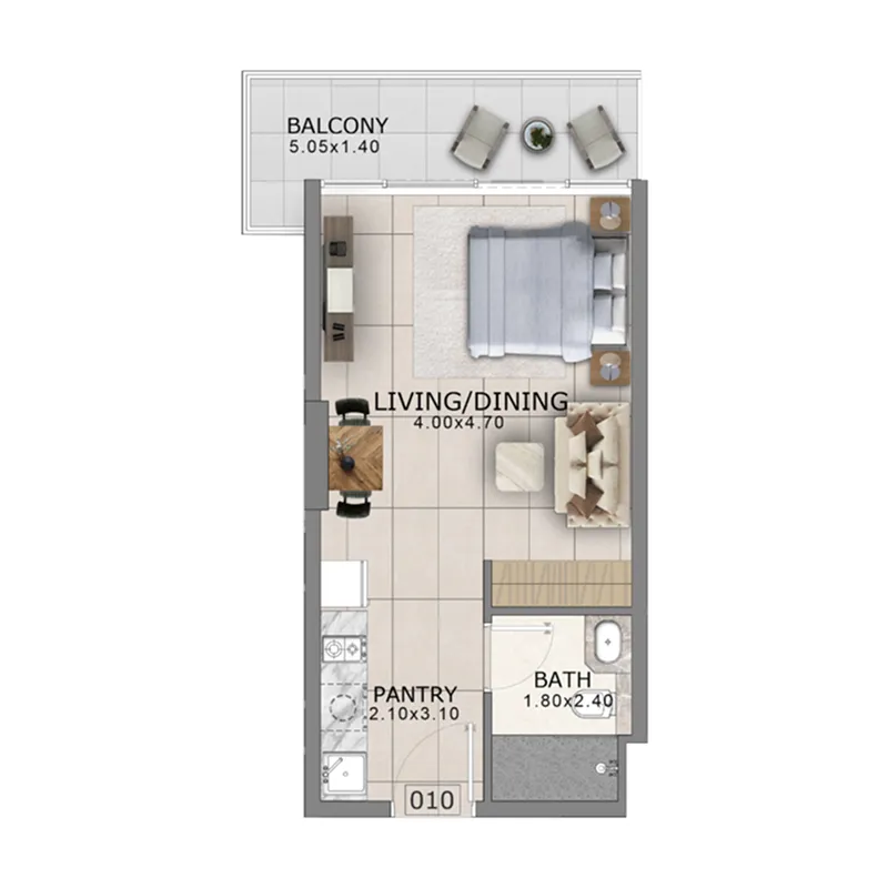 0 bedroom Apartments floor plan at Arlington Park 2