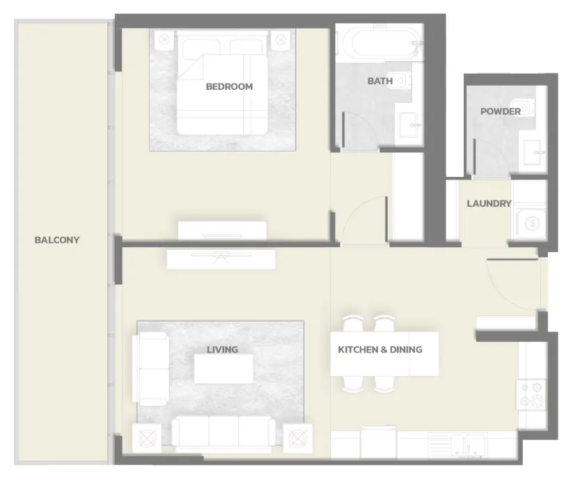 1 bedroom Apartments floor plan at Tonino Lamborghini Residences