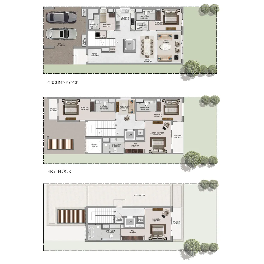 5 bedroom Villa floor plan at The Greens at Sobha Sanctuary
