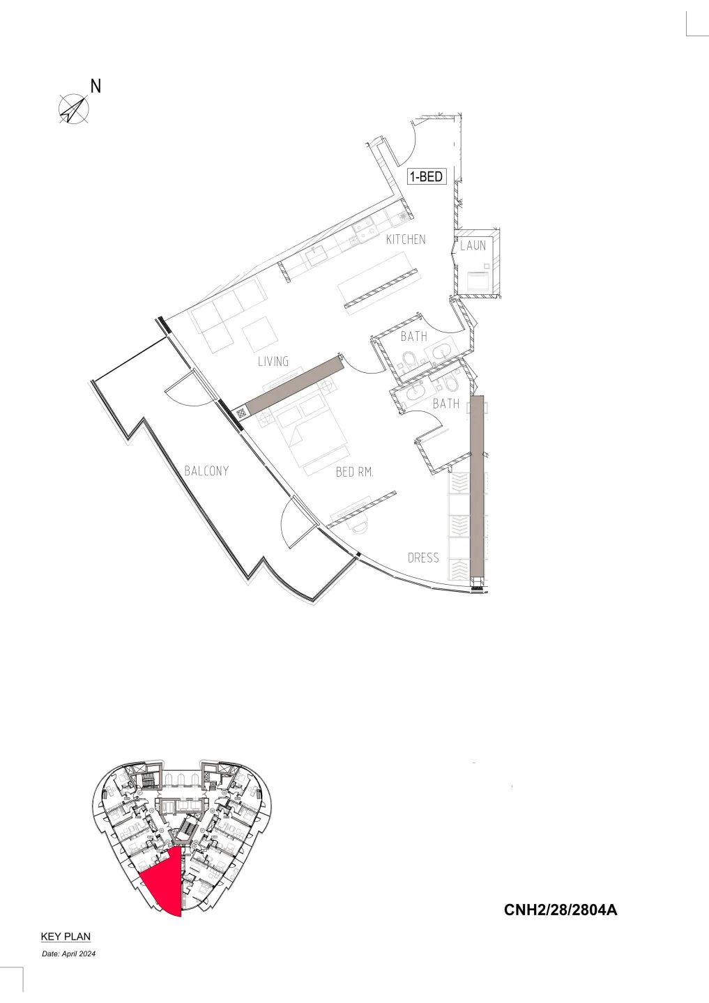 1 bedroom Apartments floor plan at Canal Heights