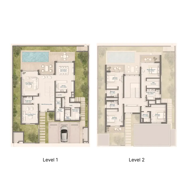 4 bedroom Villa floor plan at Y Views at Bayn