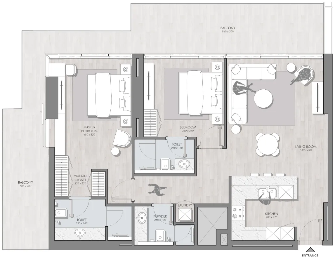 2 bedroom Apartments floor plan at Avant Garde Residences 2