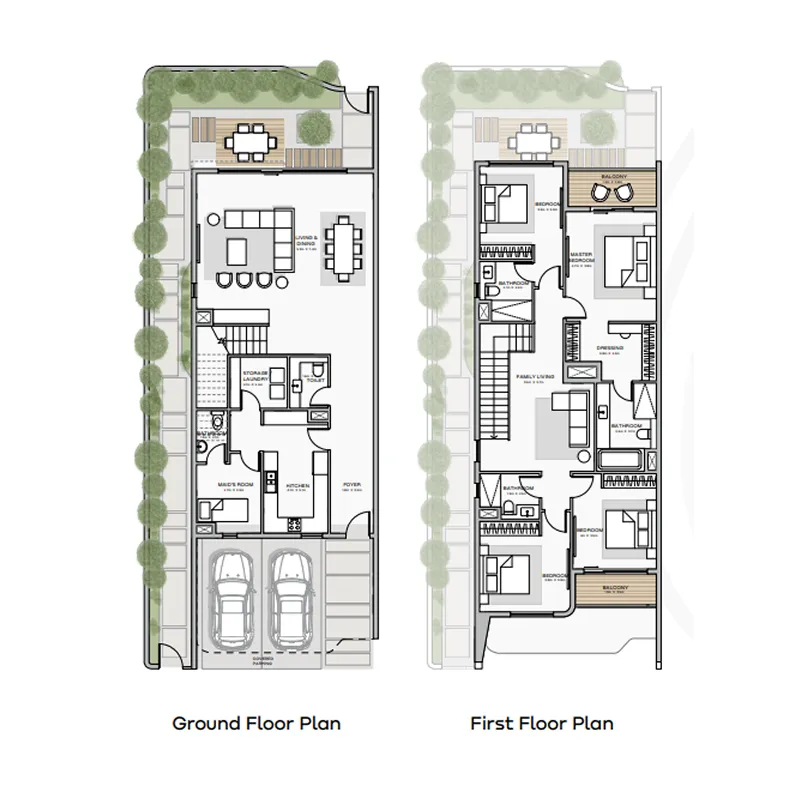 4 bedroom Townhouse floor plan at Khalid Bin Sultan City
