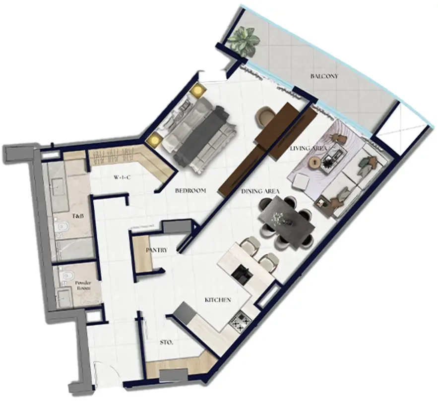 1 bedroom Apartments floor plan at Xenia Residence