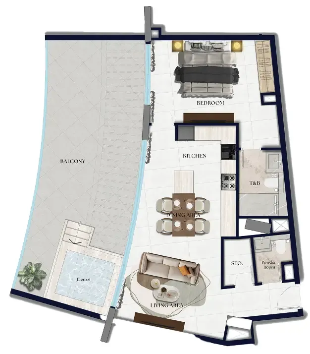 1 bedroom Apartments floor plan at Xenia Residence