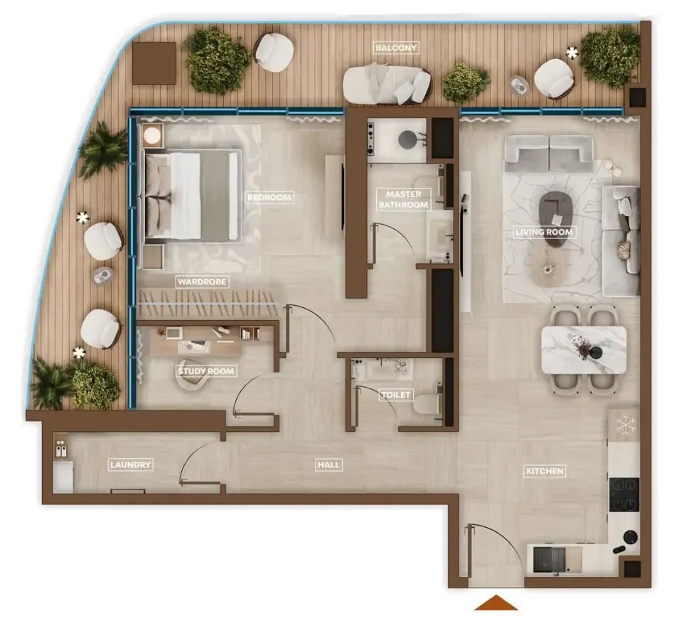 1 bedroom Apartments floor plan at Sky Hills Astra