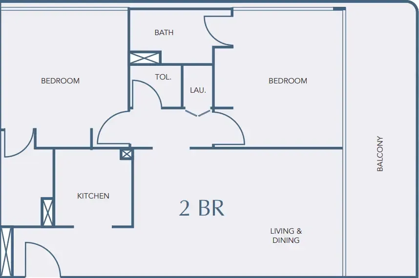 2 bedroom Apartments floor plan at Cove Edition 2