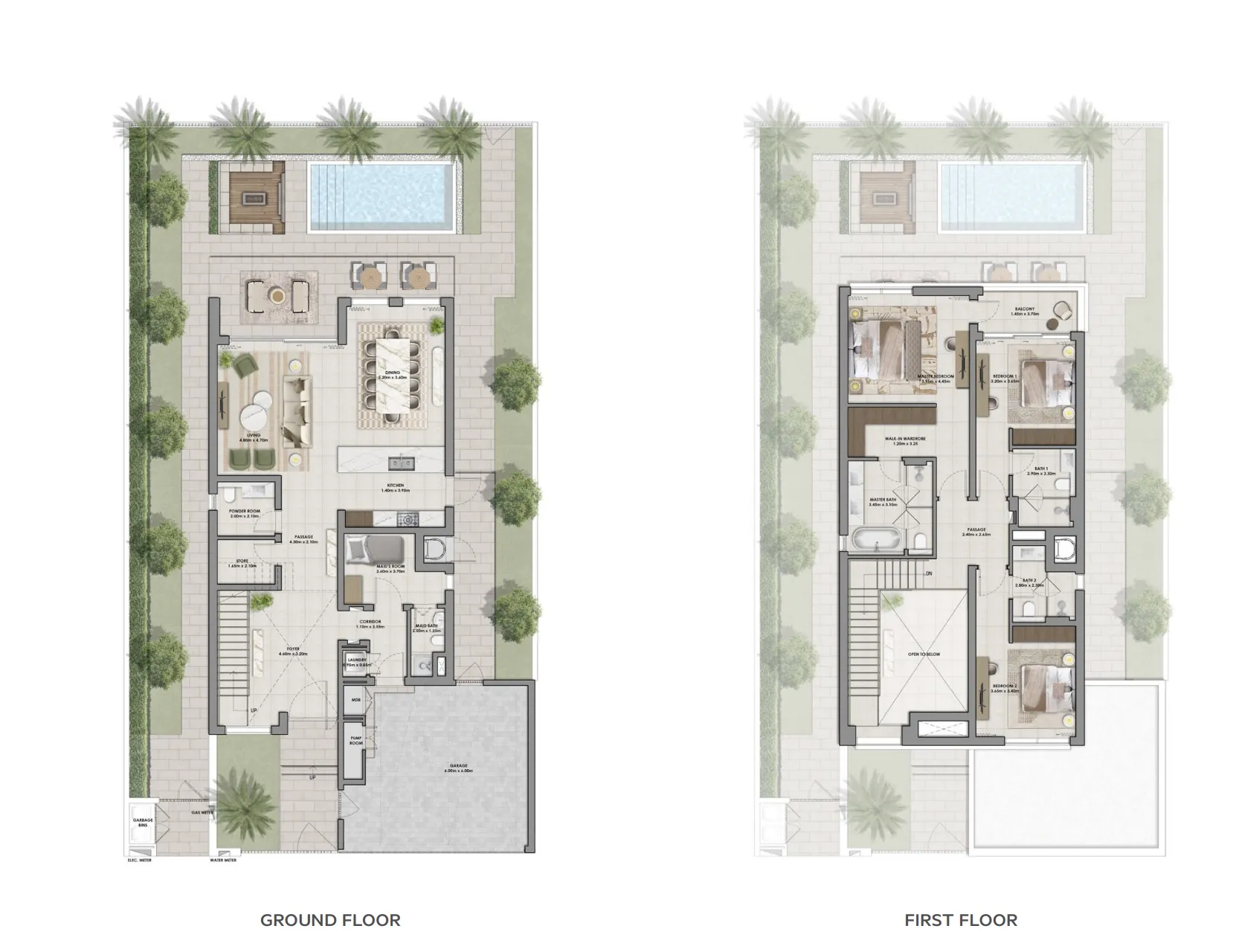 3 bedroom Townhouse floor plan at Serro 2